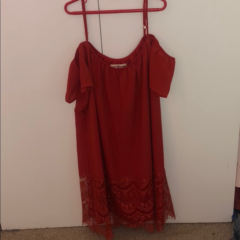 Off the shoulder orange dress